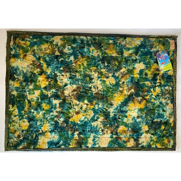 Marjan’s Fabric Art 29" x 20" Kluepfel Hillside Hand Dyed Green Yellow Handmade - Picture 7 of 9